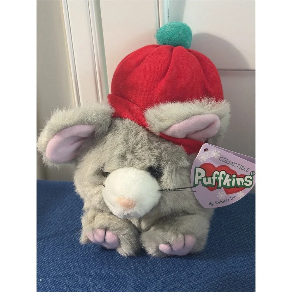 Vtg Puffkins Swibco Nutmeg Gray Plush Stuffed Mouse Animal 5